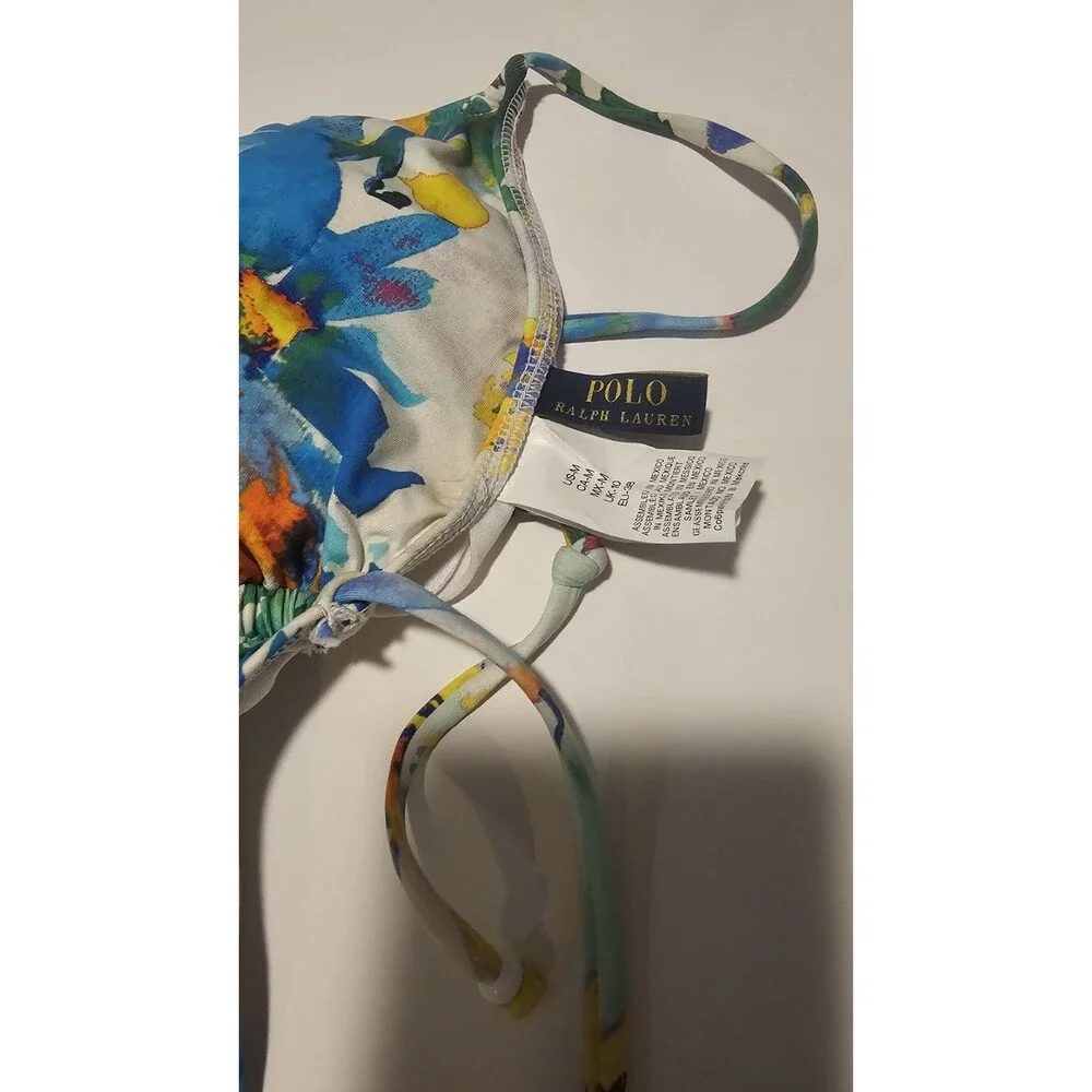 Polo Ralph Lauren Floral Halter One Piece Swimsuit Multicolor Size M - Picture 3 of 7